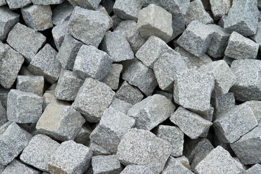 Square and white cobblestones.