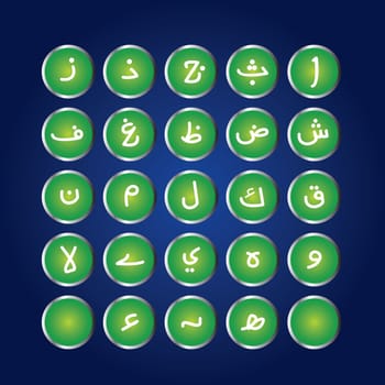 arabic alphabet vector illustration