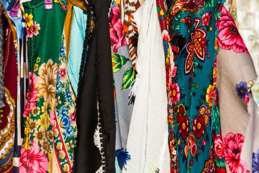 Background of colorful clothes.