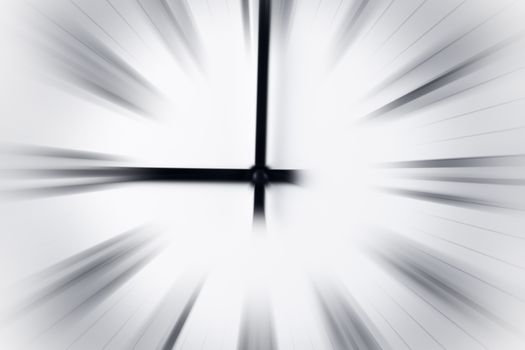 Close up view of blurry wall clock, isolated on white background.