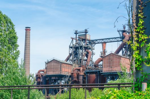 Old abandoned factory plant in Duisburg Landscape Park.