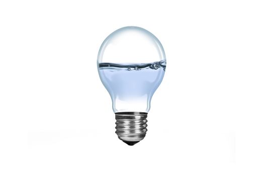 Fresh Water in Lamp,  isolated on white background.