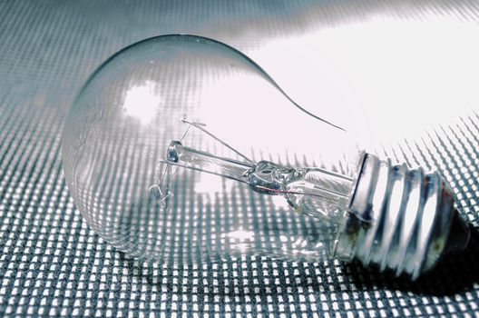 Light bulb on dark background.