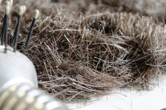 hairbrush with hair background concept hair loss and healthy Hair