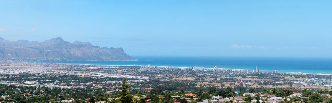 Panorama of Gordons Bay and The Strand near Cape Town, South Africa
