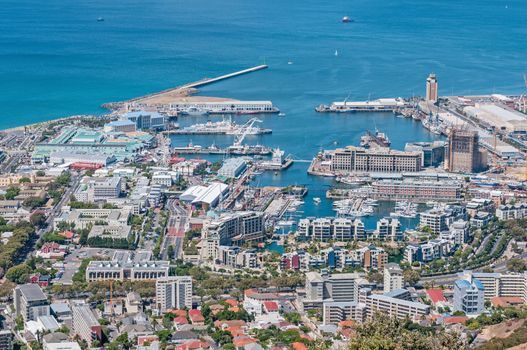 The Waterfront in Cape Town as seen from Signal Hill
