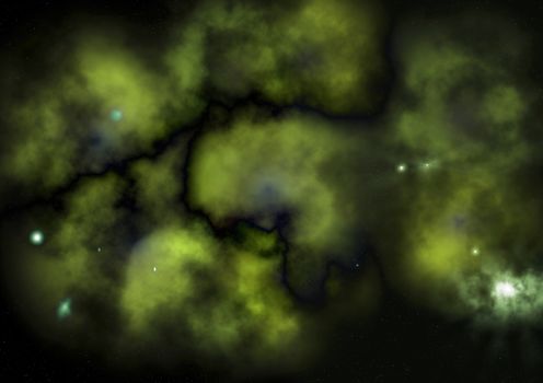 Far being shone nebula and star field against space. "Elements of this image furnished by NASA".