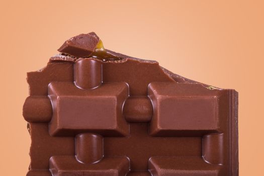 Detail view of chocolate on background.