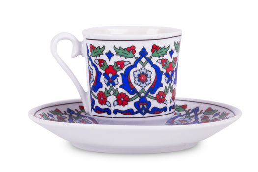 Turkish cofffee cup, isolated on white background.
