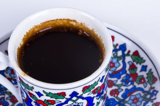 Turkish coffee, isolated on white background.