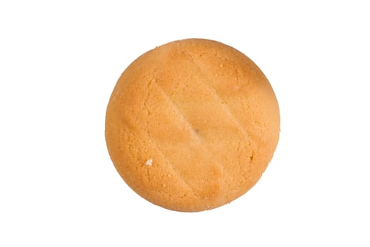 Single cookie, isolated on white background.
