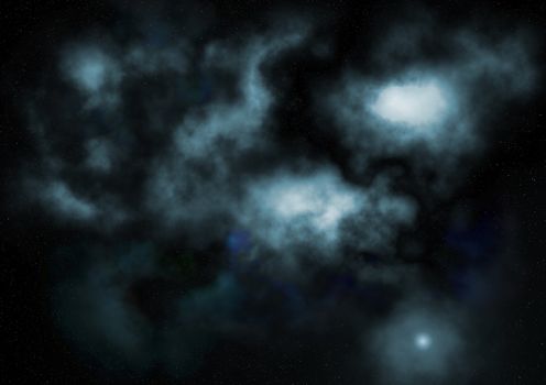 Far being shone nebula and star field against space. "Elements of this image furnished by NASA".
