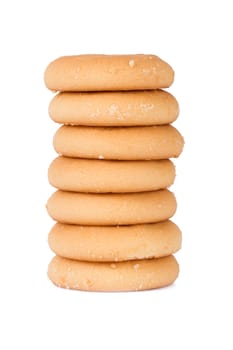 Pile of cookies, isolated on white background.