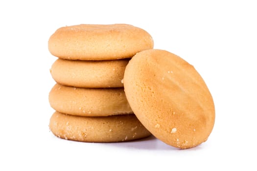 Pile of cookies, isolated on white background.