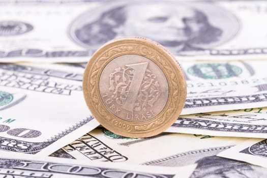 One hundred dollar banknotes and coin.