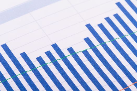 Financial bar chart graph analysis.