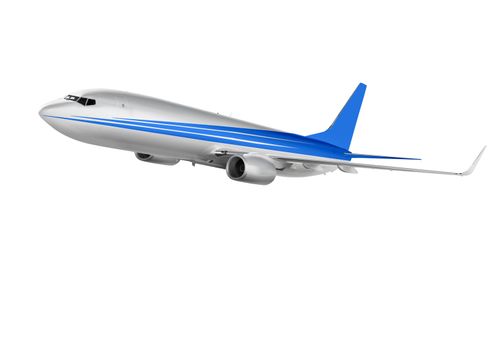 cargo plane on white background with clipping path