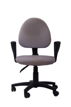 Front view of comfortable arm chair, isolated on white background.