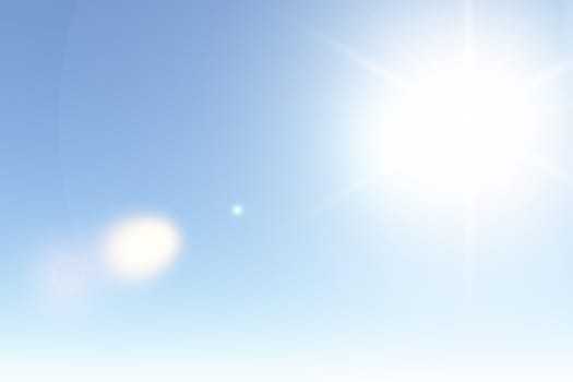 Blue clear sunny sky in summer.