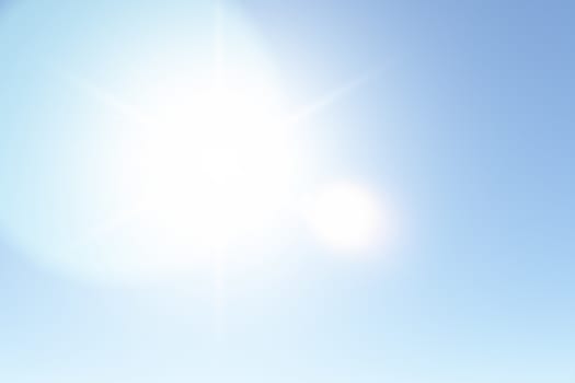 Blue clear sunny sky in summer.