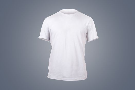 White tshirt template for your design, front view on dark background.