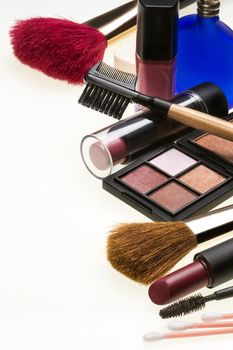 Selection of make-up and cosmetic products