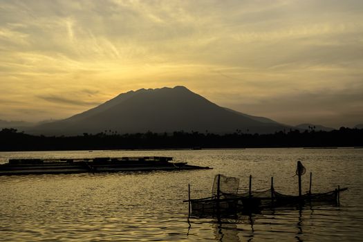 Countryside sunrise river, shot in a remote area, Philippines