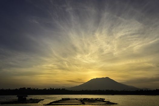 Countryside sunrise river, shot in a remote area, Philippines