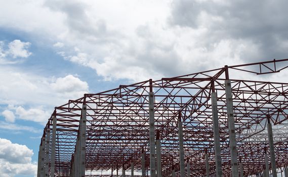 Construction site. Framework of the new building.