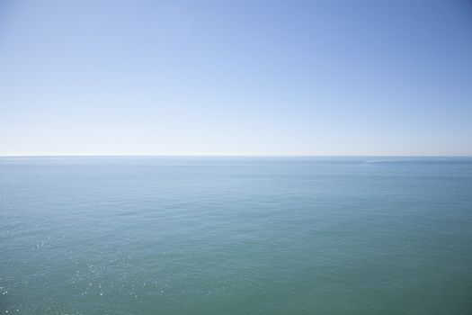 horizon line seascape in Atlantic ocean from Cadiz Andalusia Spain Europe