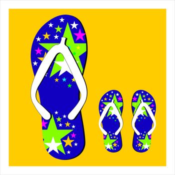 Colorful flip flops set vector illustration