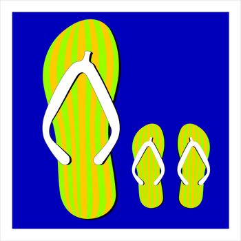 Colorful flip flops set vector illustration