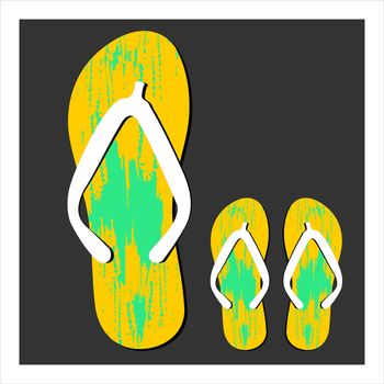 Colorful flip flops set vector illustration