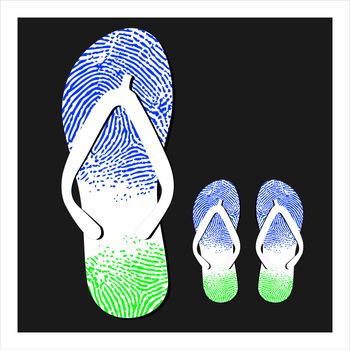 Colorful flip flops set vector illustration