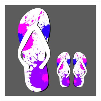 Colorful flip flops set vector illustration