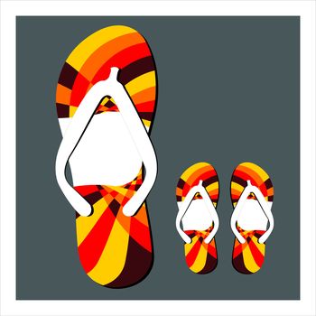 Colorful flip flops set vector illustration