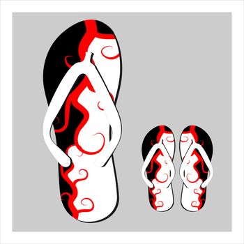 Colorful flip flops set vector illustration