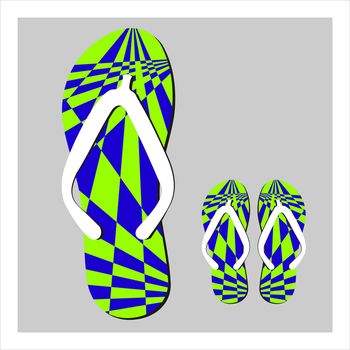 Colorful flip flops set vector illustration