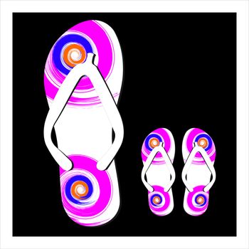 Colorful flip flops set vector illustration