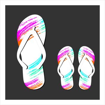 Colorful flip flops set vector illustration