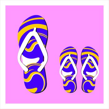 Colorful flip flops set vector illustration