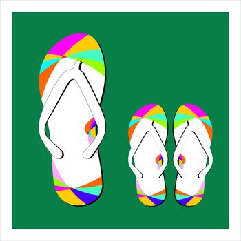 Colorful flip flops set vector illustration