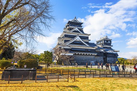 KUMAMOTO, JAPAN - Dec 6, 2014: Kumamoto castle in Kumamoto Prefecture, Japan on 6 December 2014. It was a large and extremely well fortified castle and is the third largest castle in Japan.