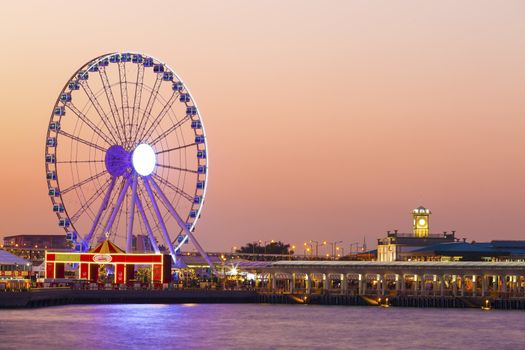 Ferris wheel at sunset