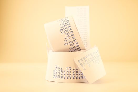 billing paper roll for accounting concept in vintage tone