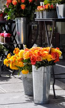 Orange roses at a florist