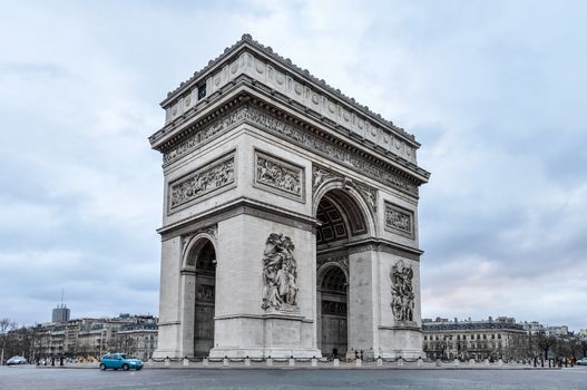 The Arc de Triomphe in Paris, France