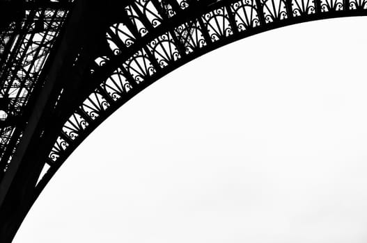 Eiffel Tower detail in Paris, France
