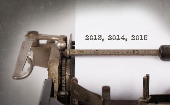 Vintage inscription made by old typewriter, 2015