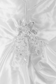 Detail of wedding dress - close-up photo